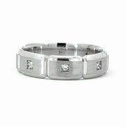 Men's 14K White Gold Diamond Wedding Band